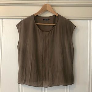 Madewell 100% silk taupe boxy tee